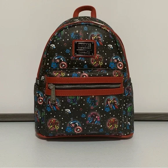 Loungefly Marvel Avengers Tattoo Mini Backpack and Zip-Around Wallet Set - Picture 2 of 13
